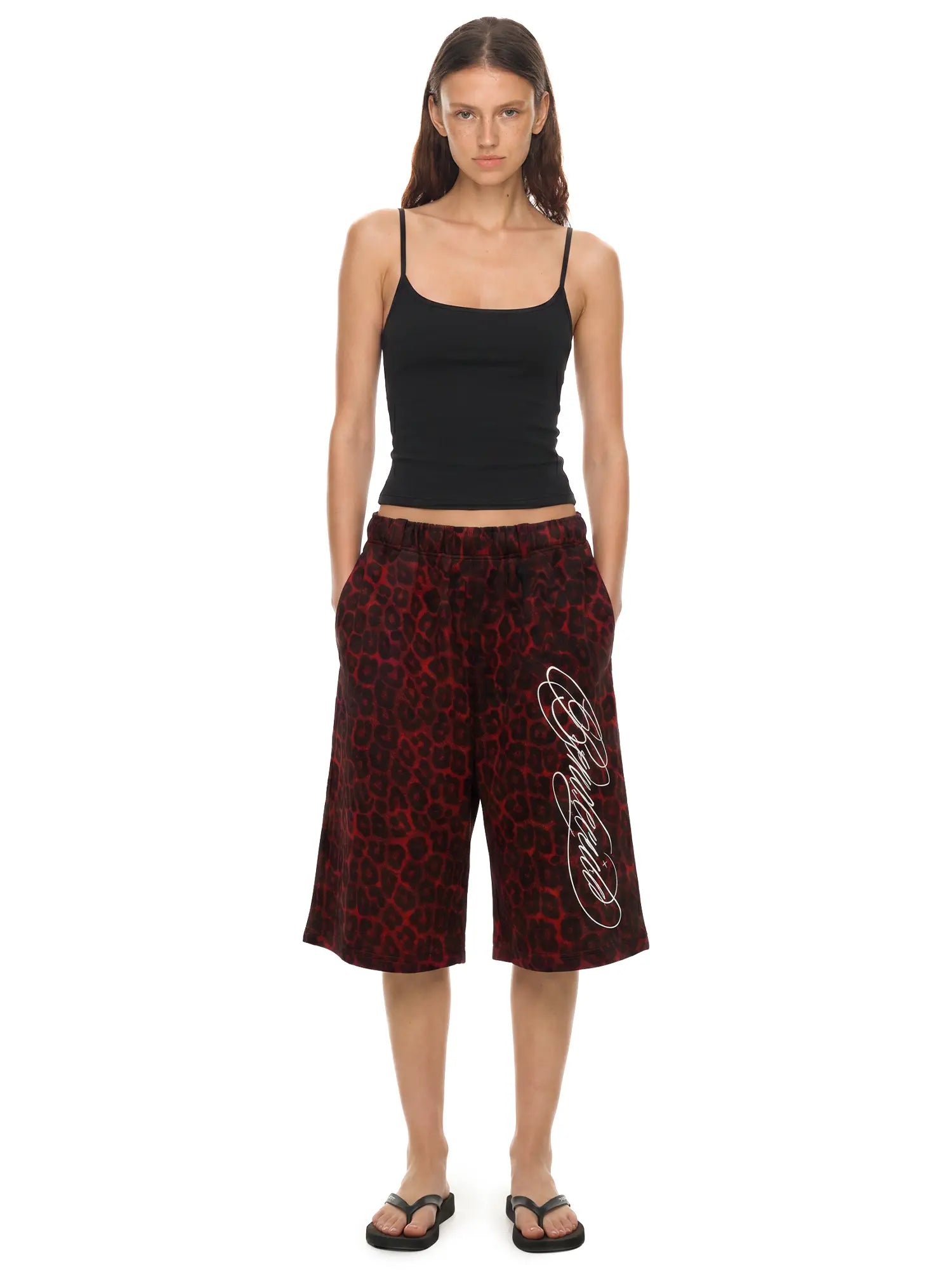FDR Unisex Camo Print 3/4 Length Baggy Pants Handwritten Graphic Vintage Wide Leg Jort Low Waist Trousers Summer Streetwear Bottoms, Relaxed Fit for Daily Casual Wear, Sports, Travel & Easy Styling